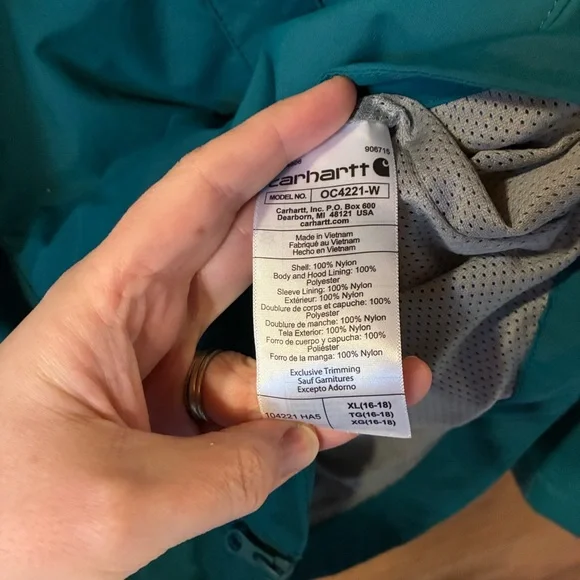 Carhartt Women's Teal Rain Defender Jacket - Picture 5 of 9